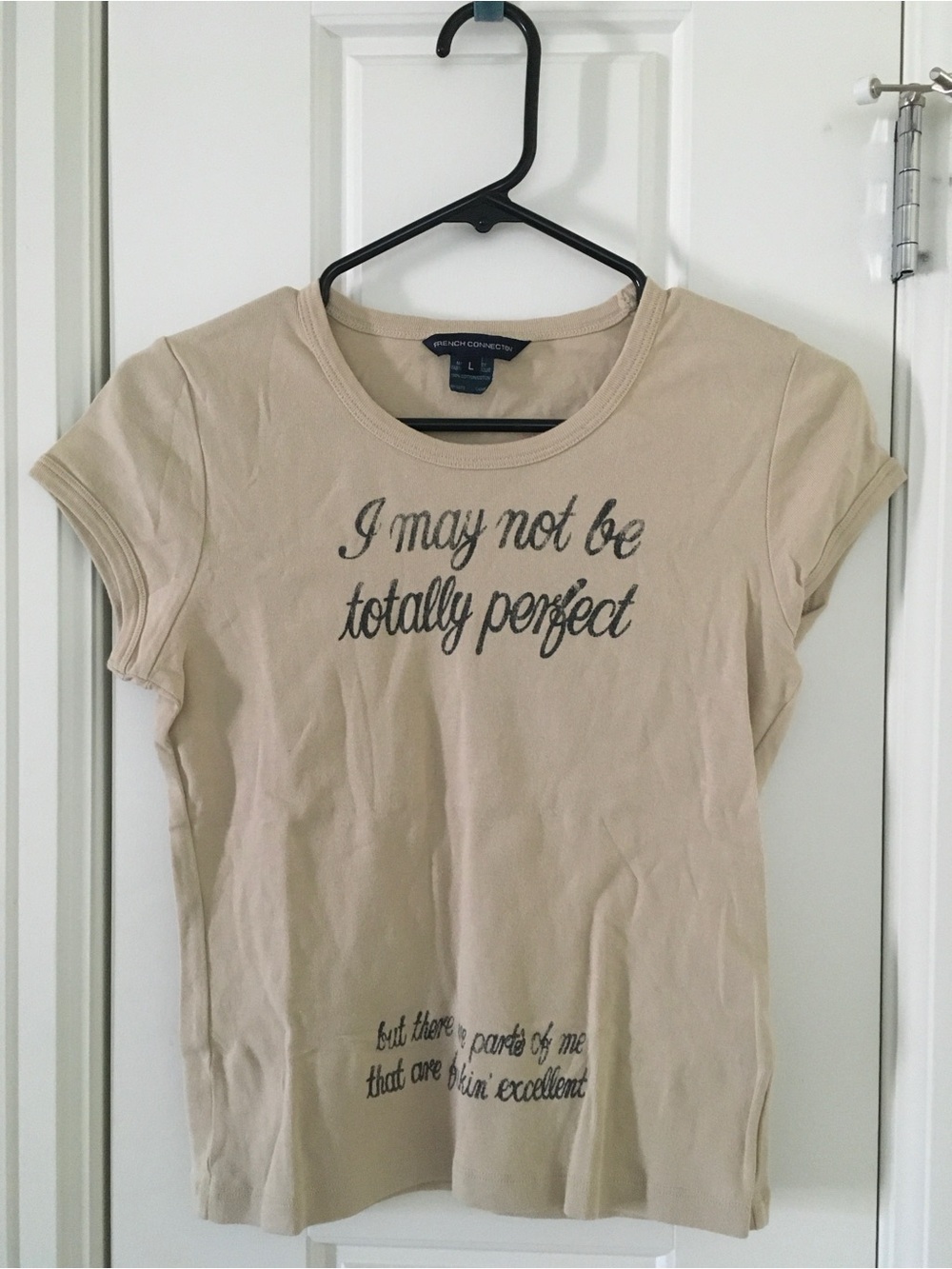 French Connection Beige Short-Sleeve Graphic Tee